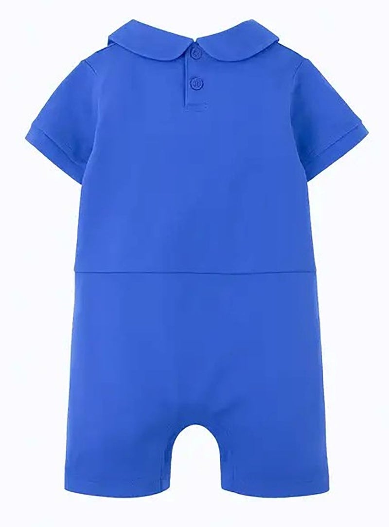 stylesilove Baby Boy Car Racer Romper - Cotton Short Sleeve Outfit for Birthday, Halloween, Toddler Clothes (Blue, 12-18 Months) - Image 4